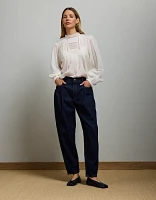 AE77 Premium Pleated Barrel Jean