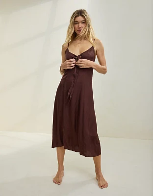Aerie Satin Midi Dress