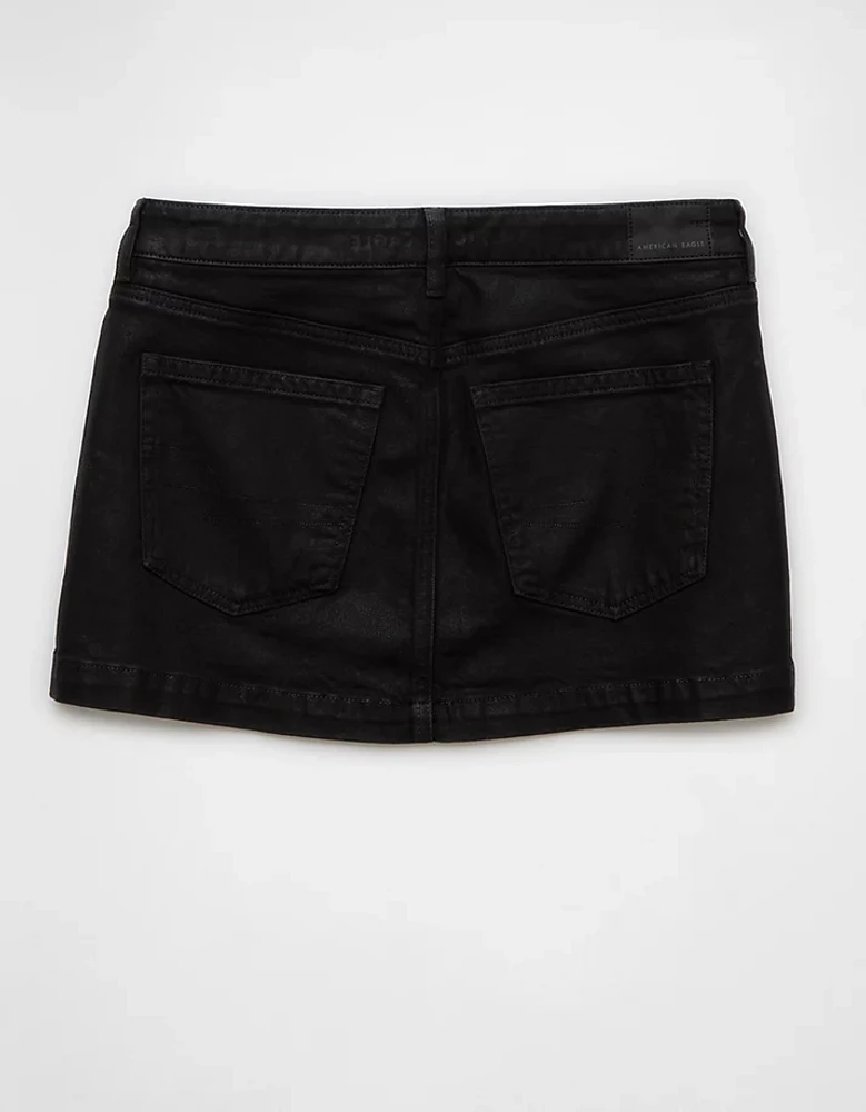AE Stretch Low-Rise A-Line Denim Mini Skirt