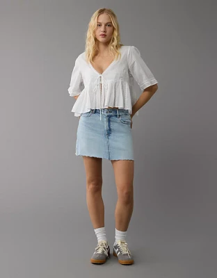 Minijupe en denim parfaite à taille haute extensible AE