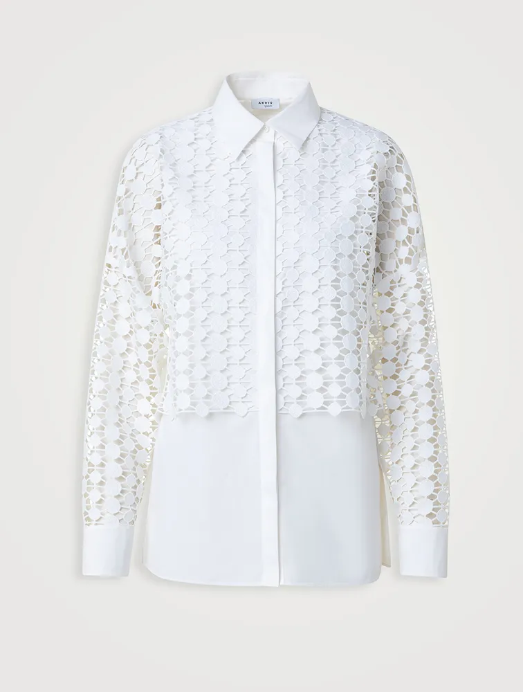 Guipure Dot Poplin Shirt