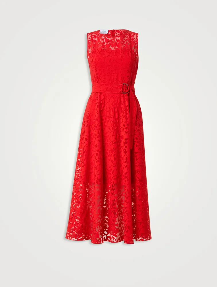 Belted Kaleidoscope Burnout Dress