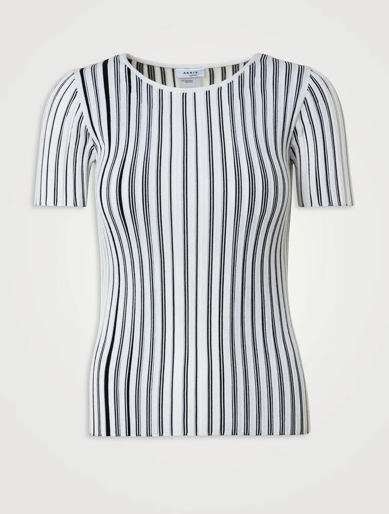 Structured Stripes Merino Wool Sweater