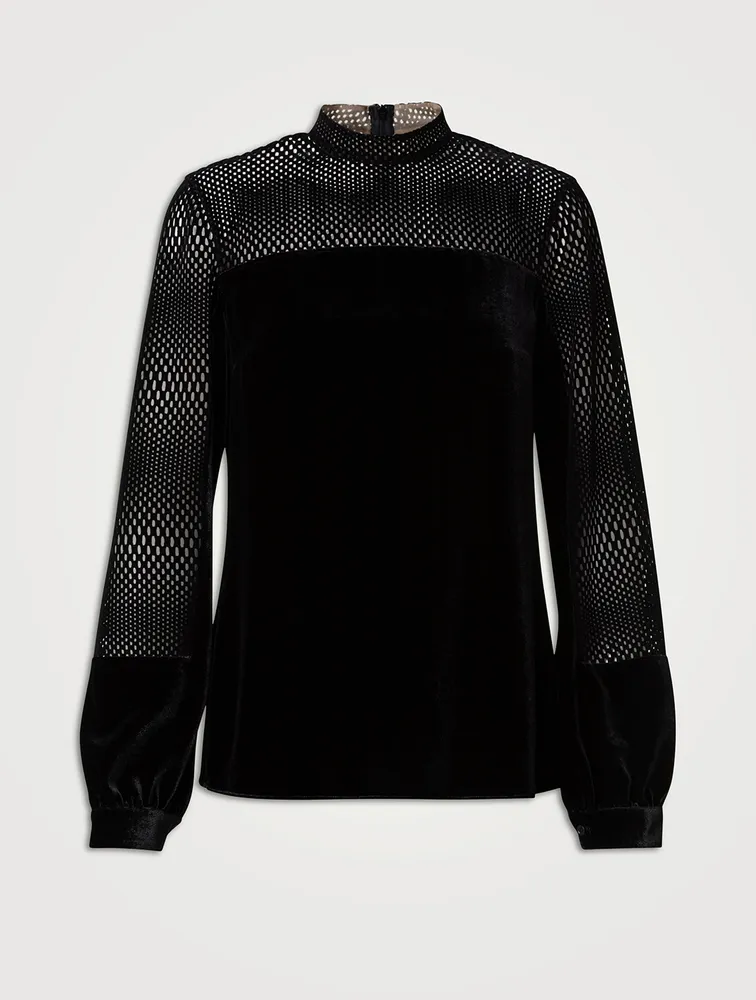 Velvet Laser-Cut Blouse