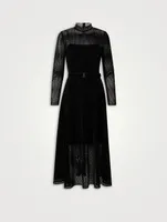Velvet Laser-Cut Midi Dress