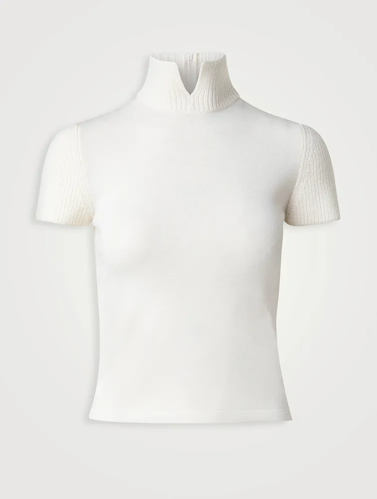 Wool Short-Sleeve Top