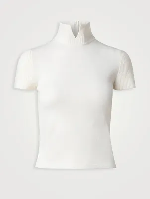 Wool Short-Sleeve Top