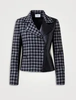 Wool Tweed Mixed Moto Jacket