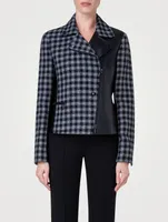 Wool Tweed Mixed Moto Jacket
