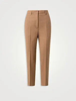 Flavin Wool Flannel Straight-Leg Trousers