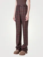 Marilyn Wool Bootcut Trousers Check Print