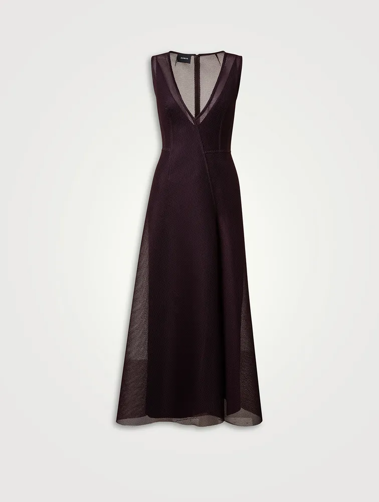 Techno Grid Midi Dress