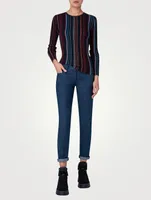 Irregular Striped Wool Silk Sweater