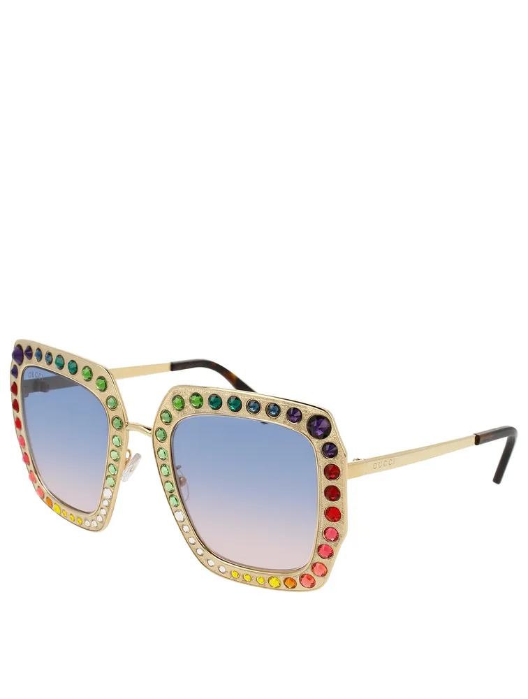 Square Sunglasses With Crystals