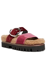 Aicha Faux Shearling Sandals