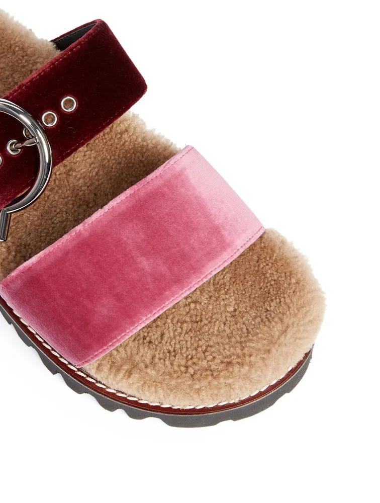 Aicha Faux Shearling Sandals