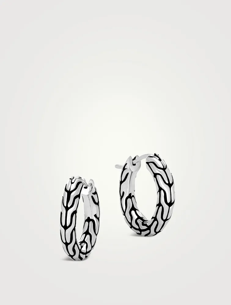 Carved Chain Extra Small Hoop Earrings