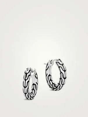 Carved Chain Extra Small Hoop Earrings