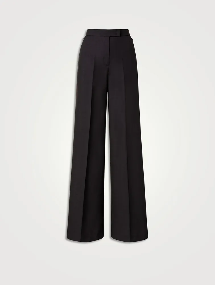 Floretta Cool Wool Wide-Leg Trousers