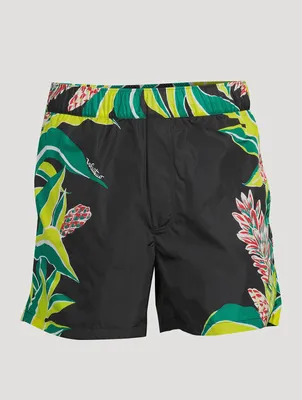Nylon Swim Shorts Volcano Print