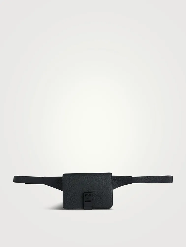Leather Belt Bag With Gancini Buckle