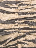Crinkled Satin Maxi Dress Zebra Print