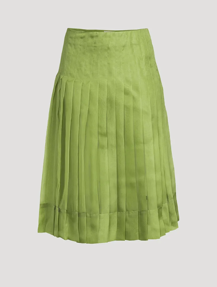 The Tudi Pleated Organza Midi Skirt