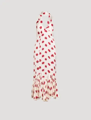 The Candita Slip Dress Lip Print