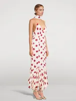 The Candita Slip Dress Lip Print