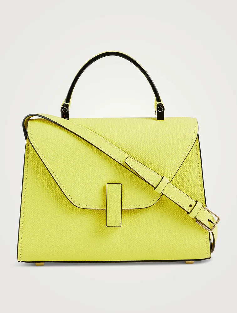 Micro Iside Leather Top Handle Bag