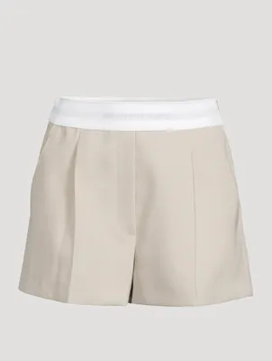 Wool Pleated Shorts