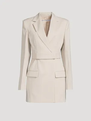 Wool Belted Blazer Mini Dress