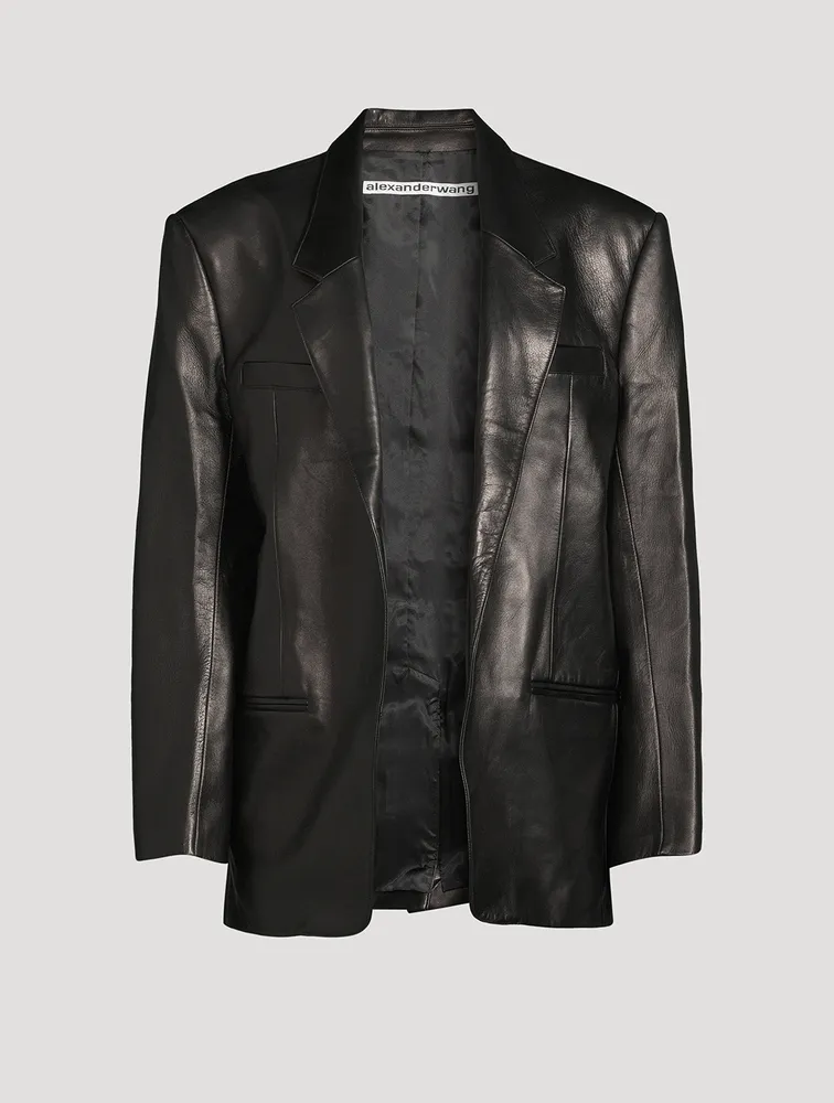 Boxy Leather Blazer