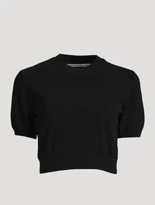 Ribbed Chenille Short-Sleeve Sweater