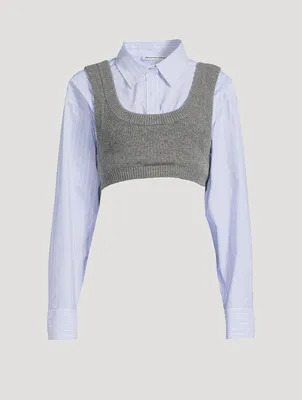 Boiled Wool Layered Knit Camisole