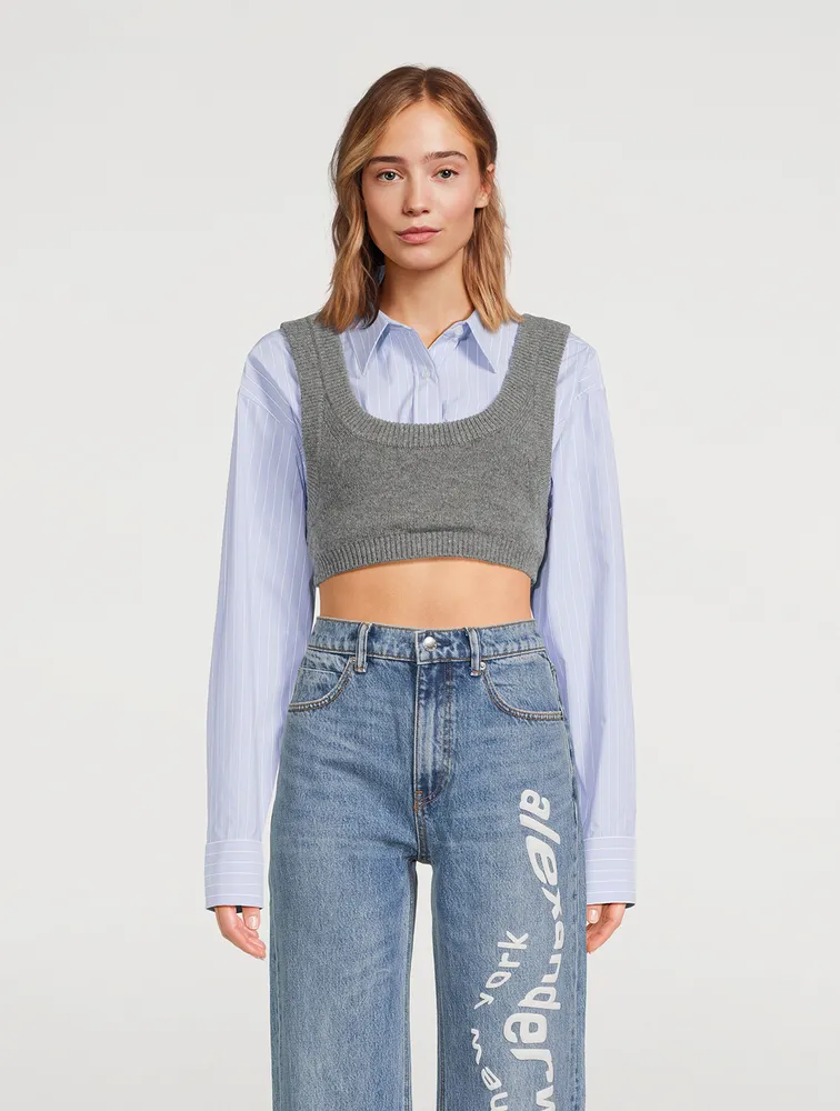 Boiled Wool Layered Knit Camisole