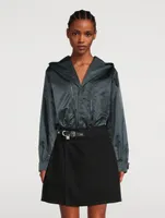 Nylon Long-Sleeve Bodysuit With Hood