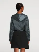 Nylon Long-Sleeve Bodysuit With Hood