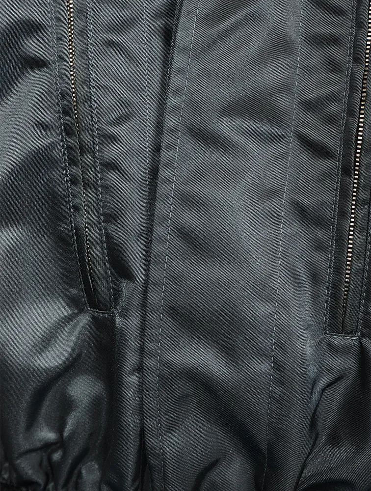 Nylon Long-Sleeve Bodysuit With Hood