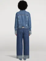 Denim Jacket With Wave Cuff