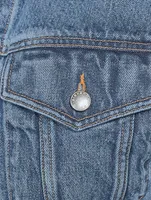 Denim Jacket With Wave Cuff