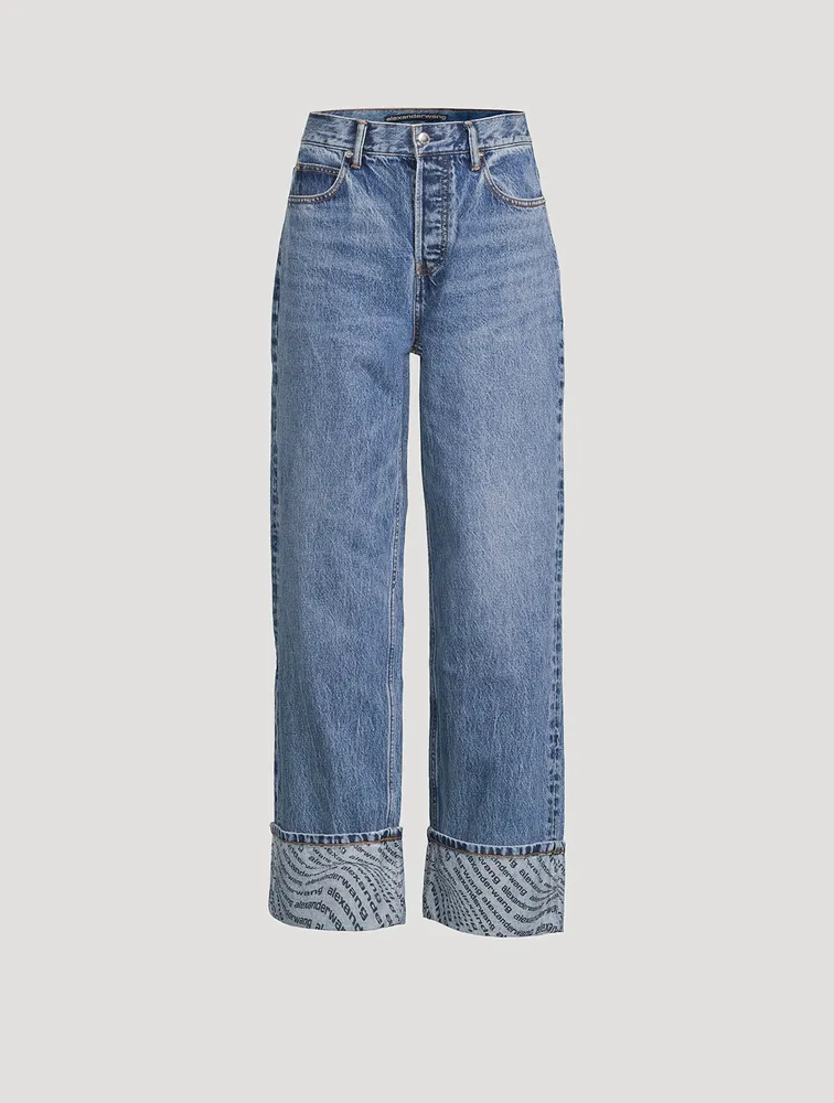 Wave Cuff Wide-Leg Jeans