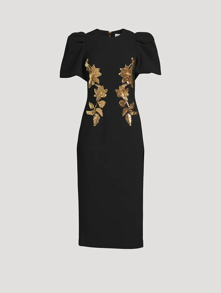 Versailles Sequin-Appliqué Midi Dress
