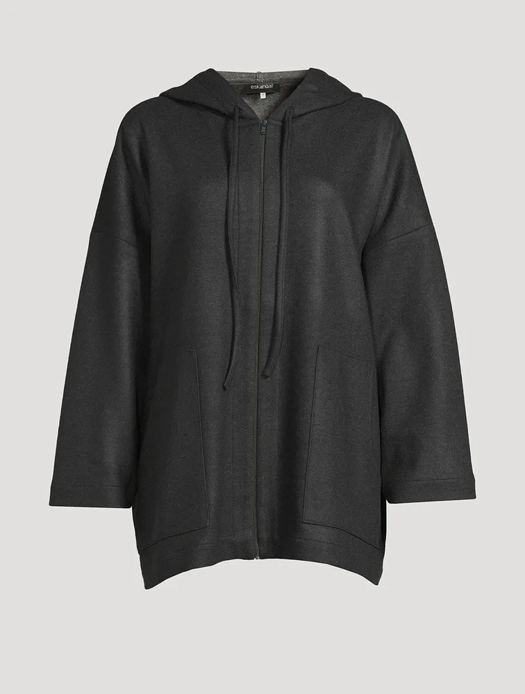 Zip-Front Wool Hoodie