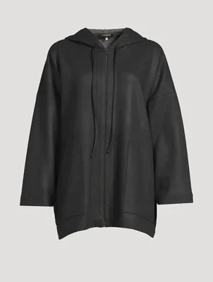 Zip-Front Wool Hoodie