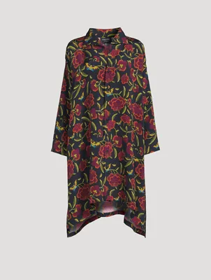 Silk Shirt Floral Print