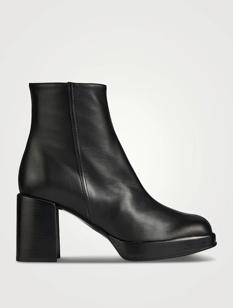 Leather Platform Ankle Boots
