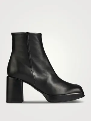 Leather Platform Ankle Boots