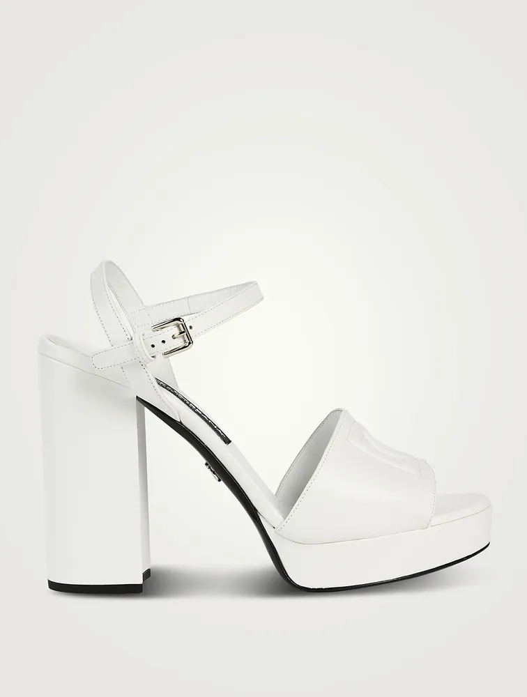 Liscio Leather Platform Logo Sandals