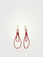 Holly Rouge Woven Oblong Loops Drop Earrings